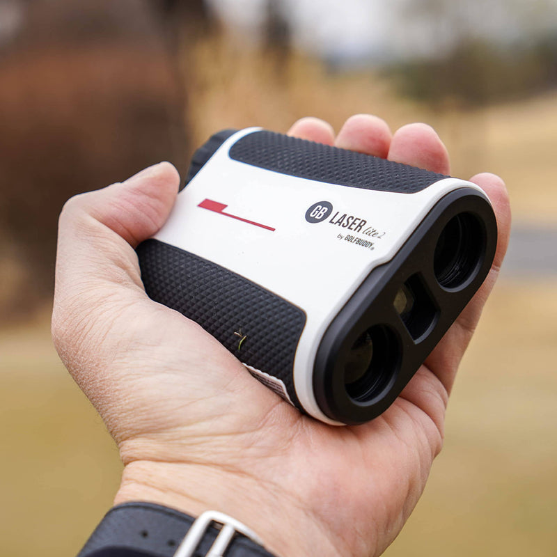 GolfBuddy GB LASER Lite 2 Rangefinder with Slope On/off Functionality - 800 Yards with Carry Case, White - Golf Gift