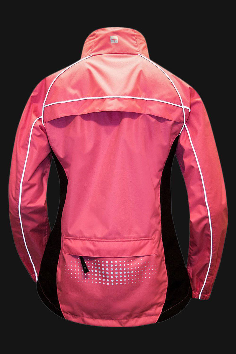 Mountain Warehouse Adrenaline Womens Waterproof Jacket - Breathable Ladies Coat, Taped Seams, Reflective Trims Rain Jacket - For Autumn Winter, Cycling, Running Bright Pink Women's Size 4 - Golf Gift