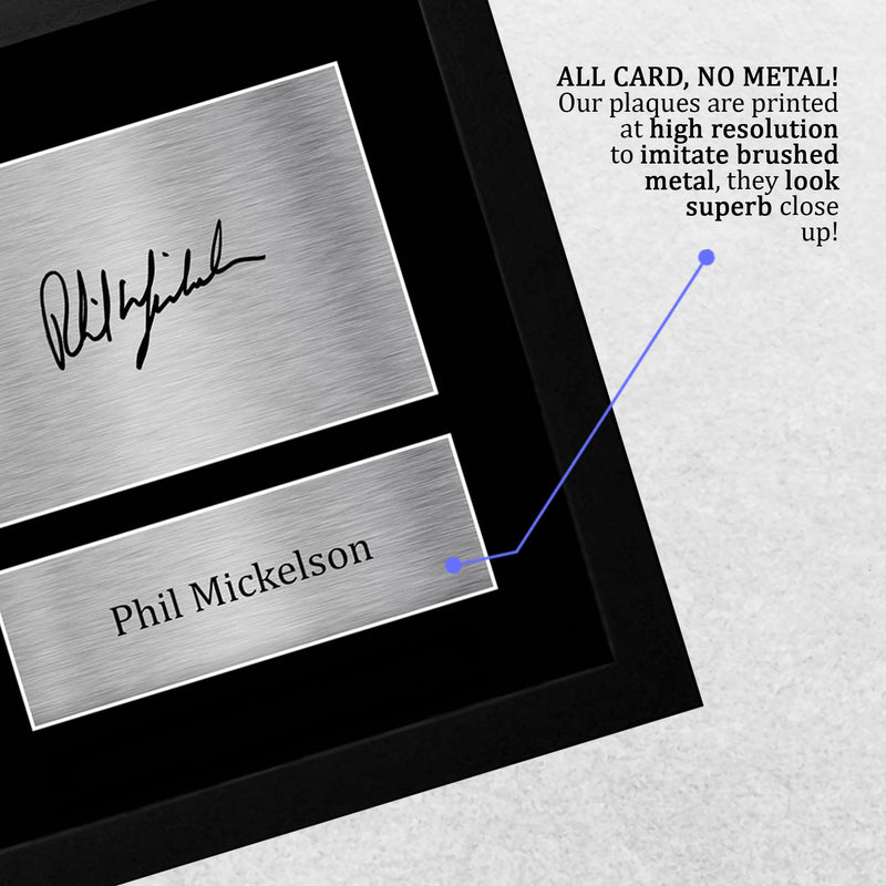 HWC Trading FR A4 Phil Mickelson Gifts Printed Signed Autograph Picture for Golf Memorabilia Fans - A4 Framed - Golf Gift