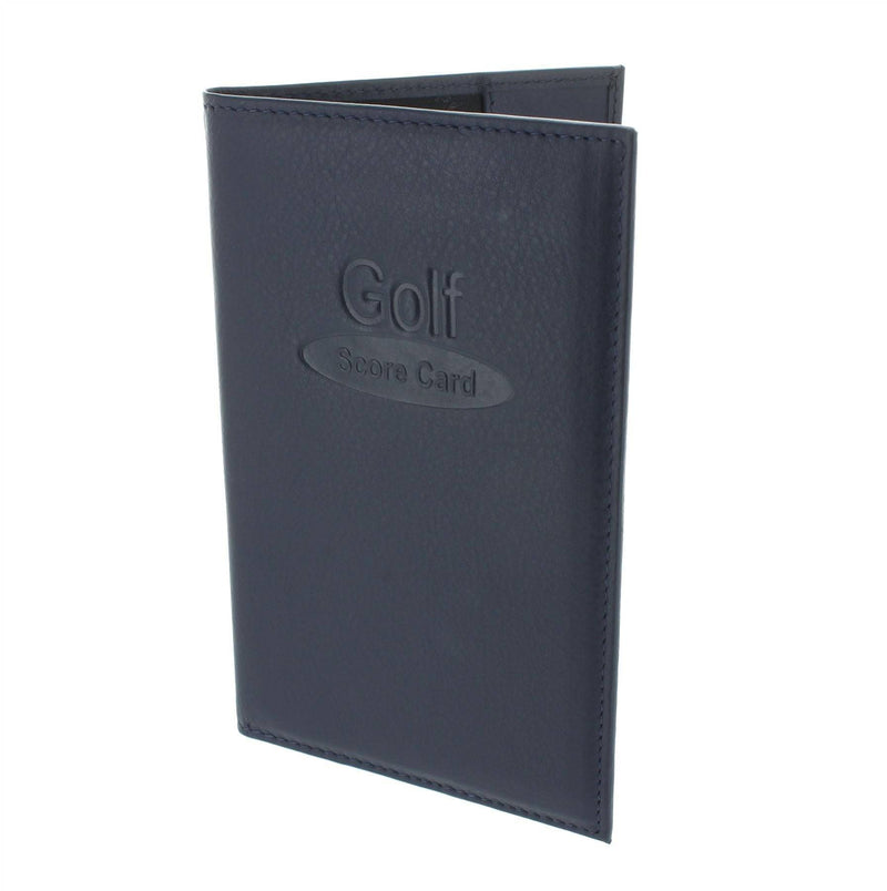 Soft Leather Golf Scorecard Holder 2315 Navy - Golf Gift