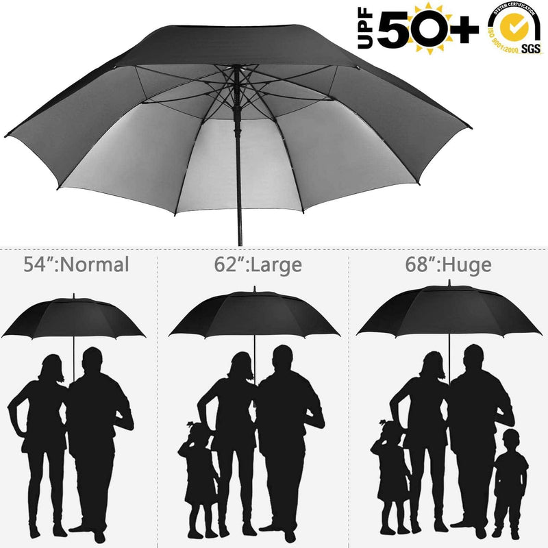 G4Free 54 Inch Extra Large Windproof Golf Umbrella, UV Protection, Automatic Opening, Double Canopy, Ventilated Sun Umbrella, Oversized Stick Umbrellas - Golf Gift