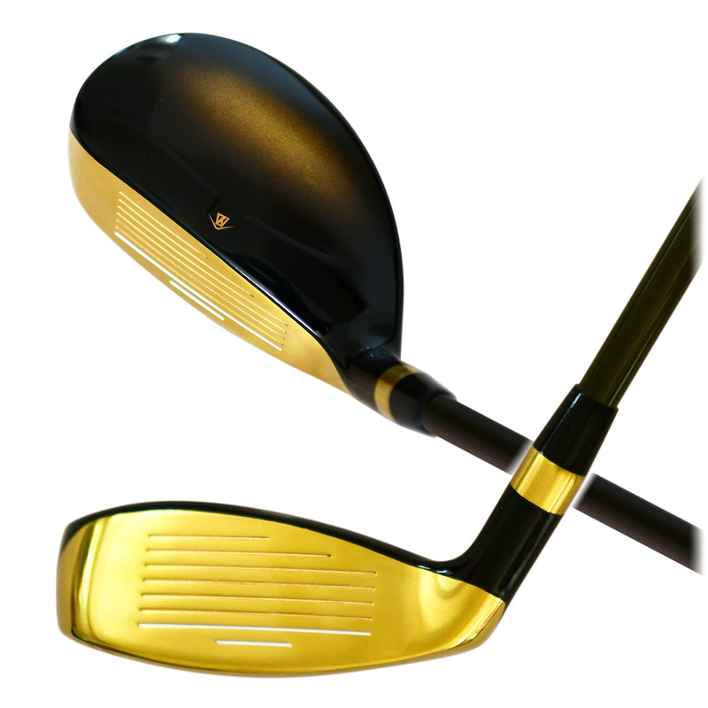 Japan Wazaki Hybrid Iron USGA R A Rules Single Golf Club,with Headcover,WLIII Model,Gold Finish,Adjustable,No 7, 29 Degree,Mens Stiff Flex,65g Graphite Shaft,0.6 Grip,Right Handed - Golf Gift