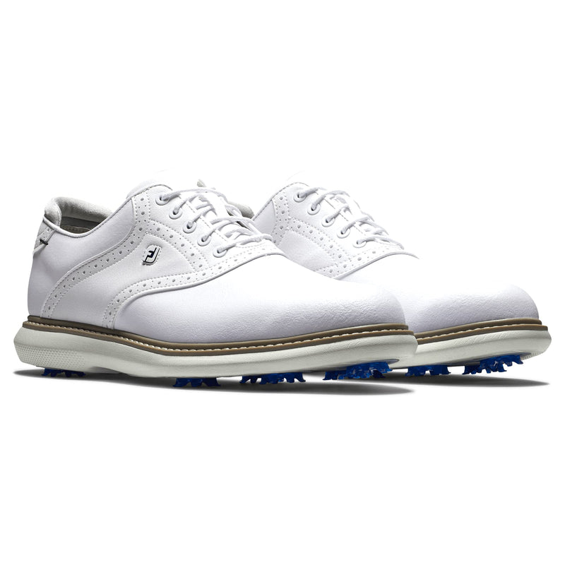 FootJoy Men's FJ Traditions Golf Shoes, White, 9 UK - Golf Gift