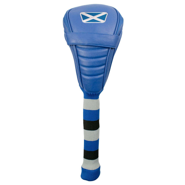 Asbri Golf Leatherette Scotland Driver Cover - Blue - Golf Gift