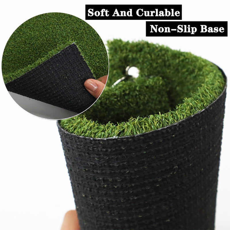 Golf Mat Turf Winter Rules Fairway Hitting Mats with Clip and Hole for Garden Backyard Indoor Outdoor Lightweight Portable (35 * 20cm Short grass) - Golf Gift