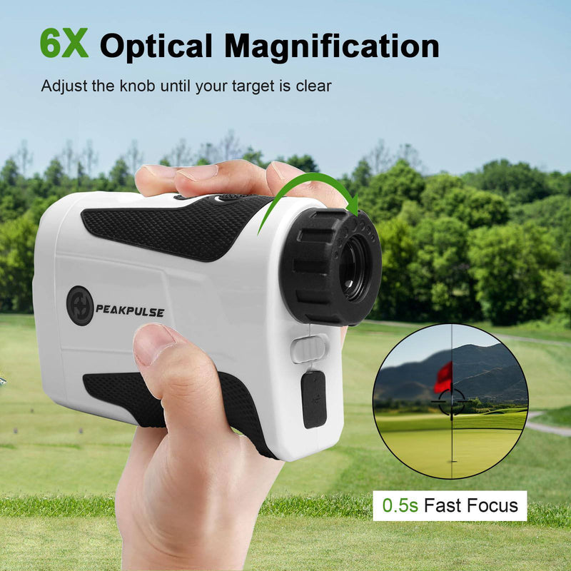 PEAKPULSE Golf Range Finder,1200 Yards Range Finder Golf with Magnetic and Rechargeable,6X Magnification,Flagpole Lock Vibration,Laser Rangefinder with Slope for Golfer - Golf Gift