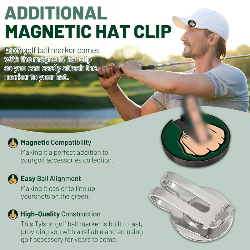 newhsy Magnetic Golf Ball Markers Hat Clip -Finger Salute- Funny Golf Ball Marker Golf Gift for Men Dad Husband Boyfriend Golfer Essential Accessory Present for Golfer - Golf Gift