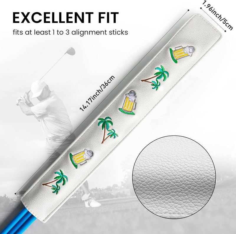 Golf Alignment Stick Training Aid Foldable Rods 2 Sticks with Cover, Practice Aid for Aiming Putting Swing Trainer Posture Corrector Indoor Outdoor (Yellow) - Golf Gift