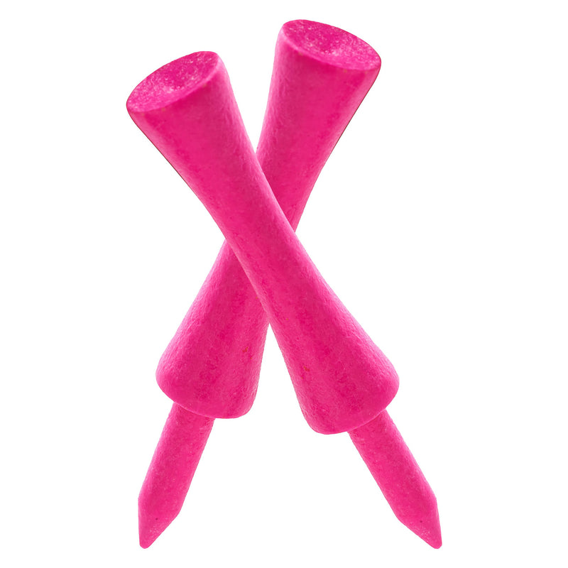 TH Golf 100 PCS Bamboo Golf Tees | Multiple Colours & Sizes | Eco Friendly & Sustainable Bamboo Golf Tees (59mm Castle Neon Bright Pink), 38mm, 54mm, 70mm, 83mm - Golf Gift