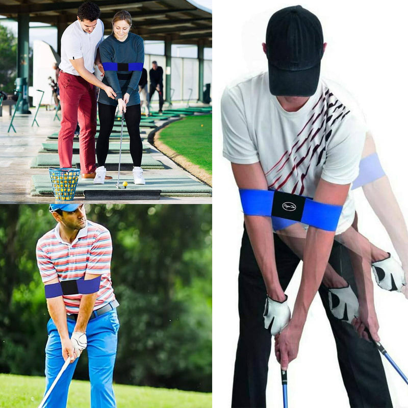 1 Pcs Golf Training Aids, Golf Swing Trainer, Golf Swing Training Aid, Golf Training Aids Professional Motion Posture Correction For Men Women (Golf Swing Band-Blue) - Golf Gift