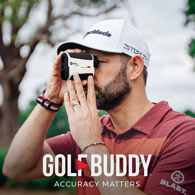 GolfBuddy GB LASER Lite 2 Rangefinder with Slope On/off Functionality - 800 Yards with Carry Case, White - Golf Gift