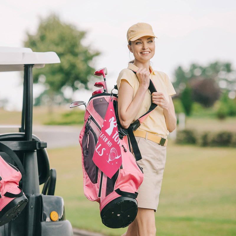 WEDNOK Pink Golf Towel Gift Sets for Women - 2Pcs Funny Golf Towel and Brush Set Golf Accessories Gifts for Ladies - Great Golf Club Cleaning Kit for Women Girls Birthday Christmas - Golf Gift