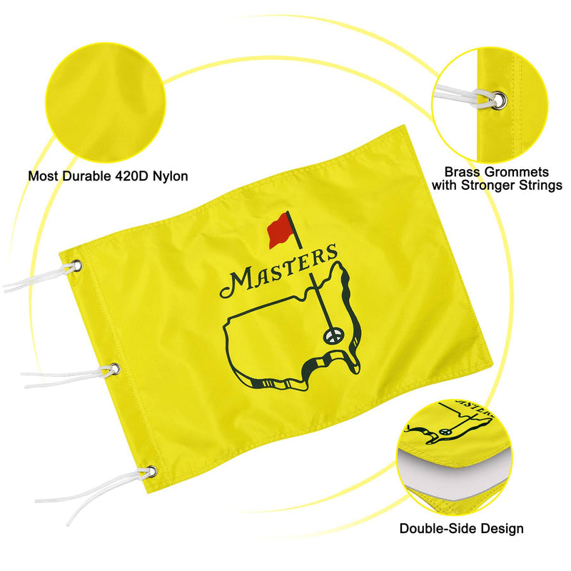 COGOLFING Standard Golf Flag, Double-Side Augusta National Flag with Grommet-Tie, Double-Sewn Durable 420D Nylon Golf Pin Flags for Golf Course Driving Range, 20"L x 13"H, 1-pack - Golf Gift