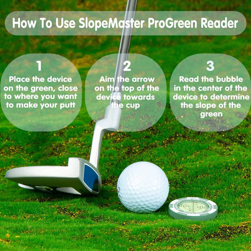 SlopeMaster ProGreen Reader - Golf Hat Clip Ball Marker with High Precision Green Reading Aid Golf Accessories for Men Women(Green) - Golf Gift