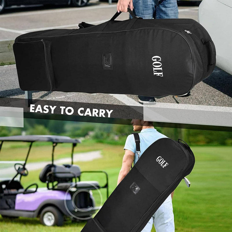 XJYMCOM Golf Stand Bag Strap Black Golf Travel Bag Professional Padded Foldable Holiday Golf Travel Cover for Golf Gear Transportation - Golf Gift