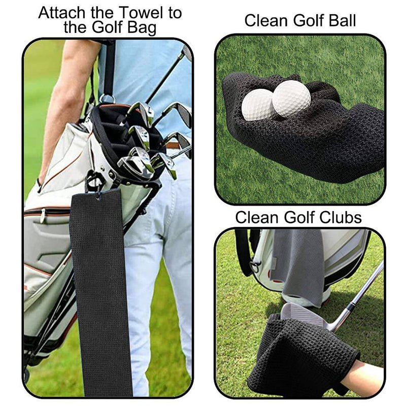 DYJYBMY Swing Swear Look for Ball Repeat Funny Golf Towel, Embroidered Grey Golf Towels for Golf Bags with Clip, Golf Gifts for Men Woman, Birthday Gifts for Golf Fan, Retirement Gift - Golf Gift