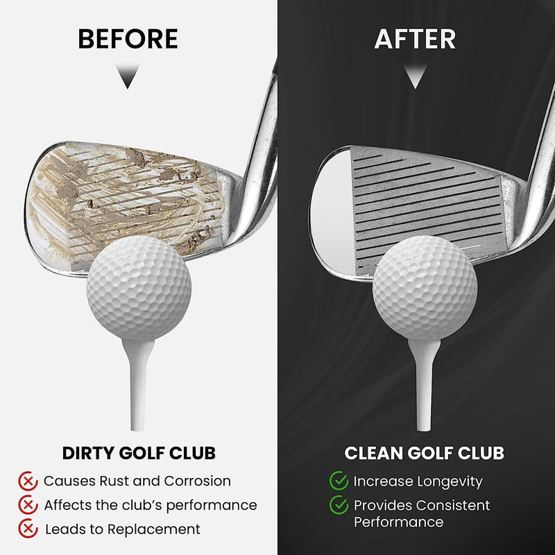 Dirty Dazzler Golf Club Cleaning Kit - Includes a Groove Cleaner Tool with Golf Club Cleaner Brush, Towel and Golf Club Cleaner Spray - Golf Gift