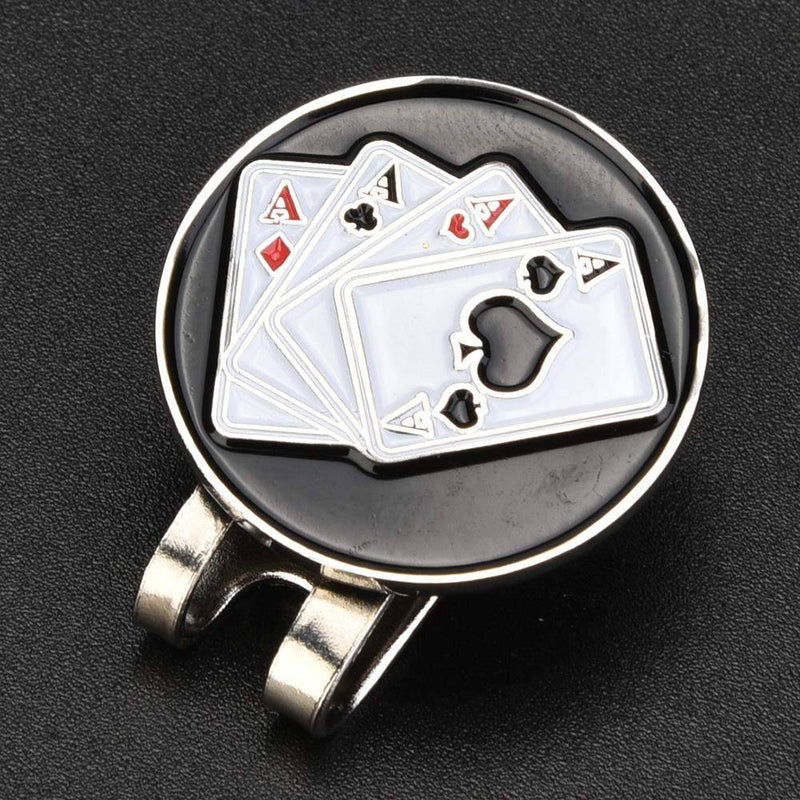 Golf Hat Clip, Poker Shape Metal Golf Mini Magnetic Ball Marker Golfer Hat Visor Clip Accessory - Golf Gift