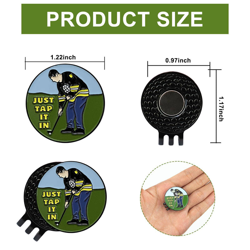 Funny Golf Ball Markers Golf Hat Clip Marker with Magnetic Balls for Golf Gloves Hats Bags Caps Belt Pocket - Golf Gift