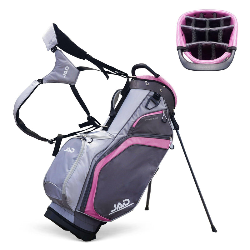 Golf Stand Bag - Premium Everyday Women's Golf Stand Bag for Women and Ladies, 14-Way Top Dividers, Ultra Lightweight, Easy for Carrying, Durable Water Resistant Womens Golf Bag (Pink/Grey) - Golf Gift