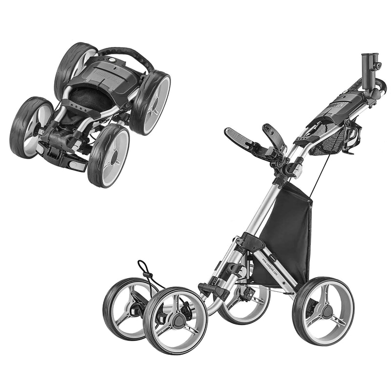 Caddytek Unisex Explorer V8 - Silver Golf Push Cart, Silver, One Size UK - Golf Gift