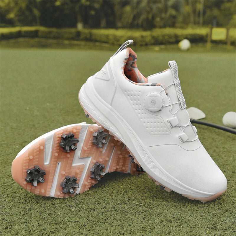 Ybberik Women's Golf Shoes with Spikes, Waterproof Golf Shoes for Women Pink - Golf Gift