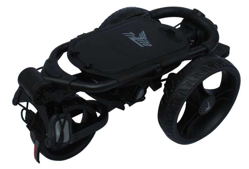 Axglo TriLite 3-Wheel Push Golf Trolley Black/Black + 2 Free Accessories - Golf Gift