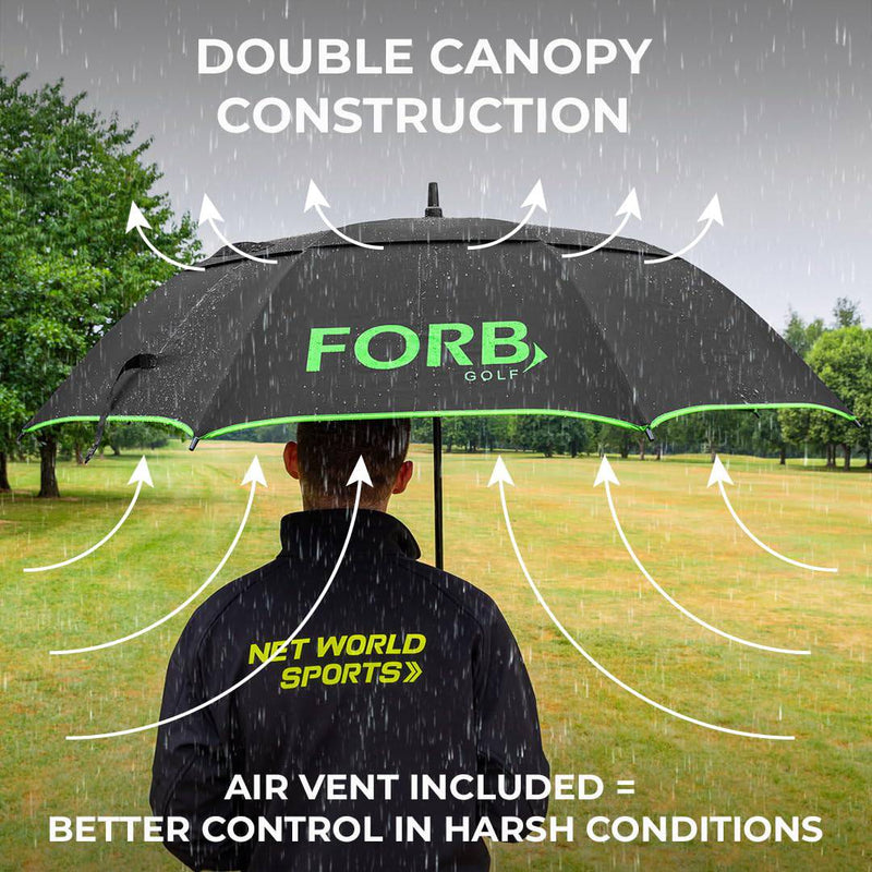 FORZA Sport Umbrellas | 60" Double Layered Canopy With a Locking Button For Instant Opening (FORB Umbrella, Pack of 1) - Golf Gift