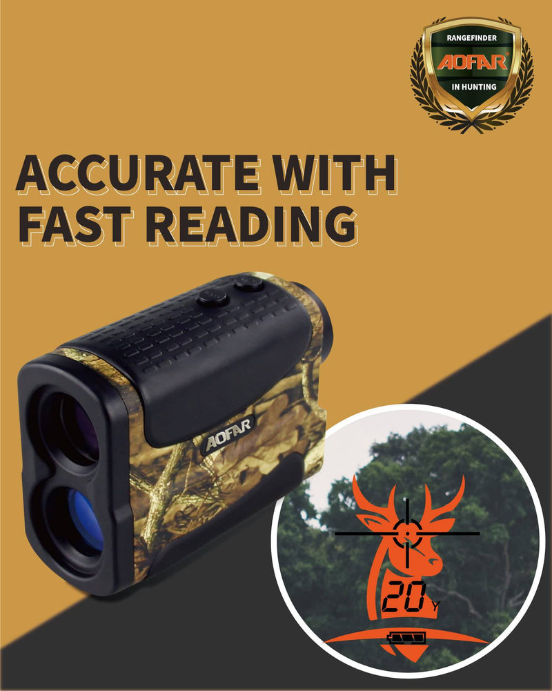 AOFAR HX-700N Golf Range Finder Hunting 700 Yards Archery Rangefinder for Bow Hunting with Range & Speed Mode, Free Battery, Carrying Case - Golf Gift