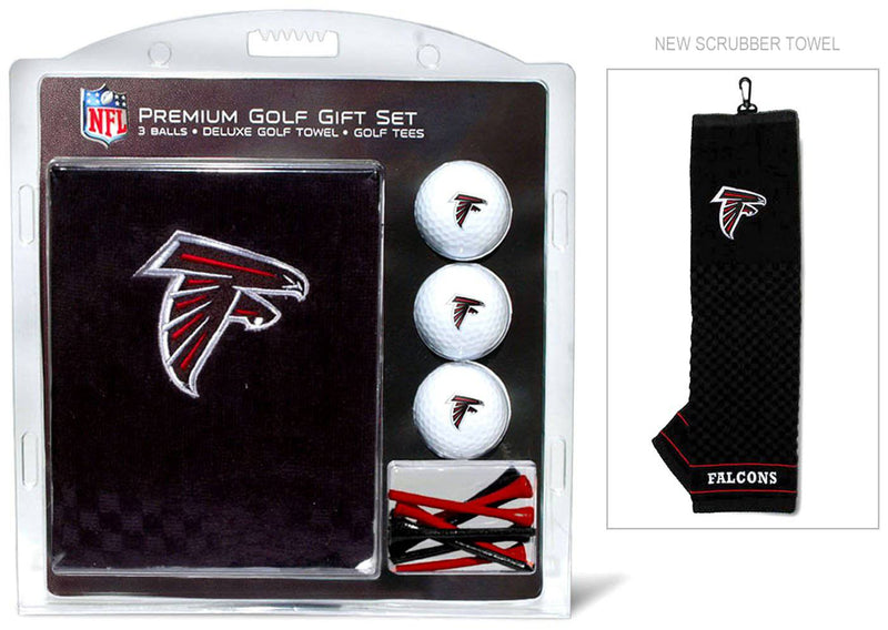 TEAM GOLF NFL Atlanta Falcons Gift Set: Embroidered Golf Towel, 3 Golf Balls, and 14 Golf Tees 2-3/4" Regulation, Tri-Fold Towel 16" x 22" & 100% Cotton - Golf Gift