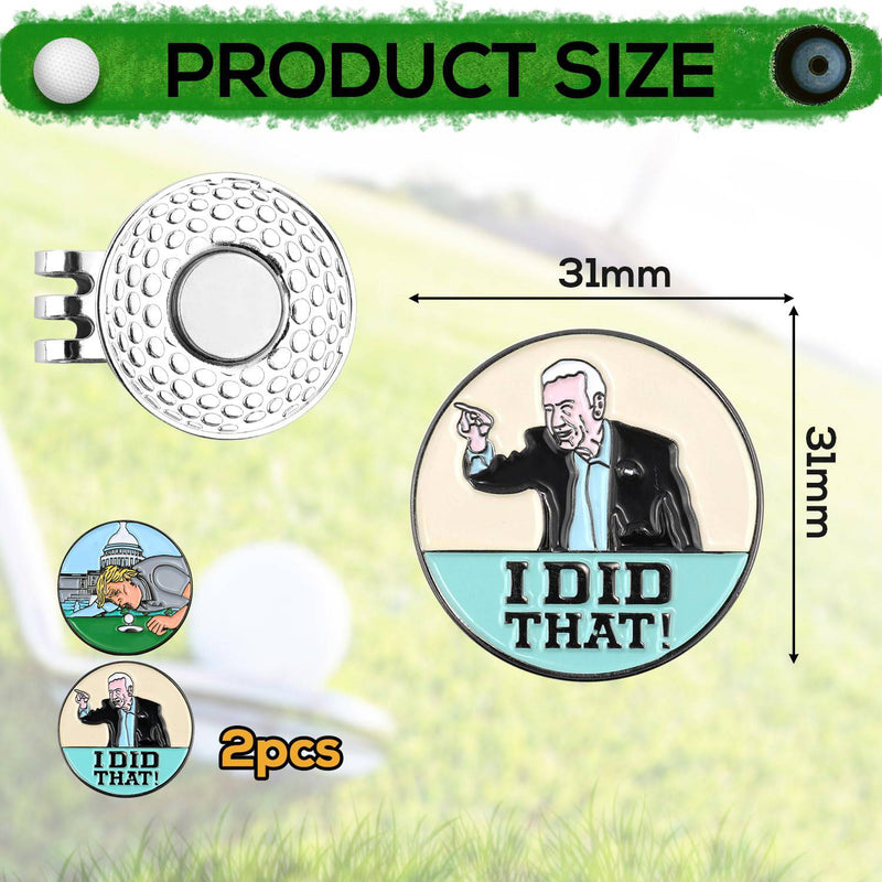 2pcs Golf Hat Clip with Magnetic Ball Marker, Golf Ball Marker Magnet Funny Golf Hat Clip Ball Marker Golf Ball Marker Holder for Men Women Golf Lovers Father's Day Birthday - Golf Gift