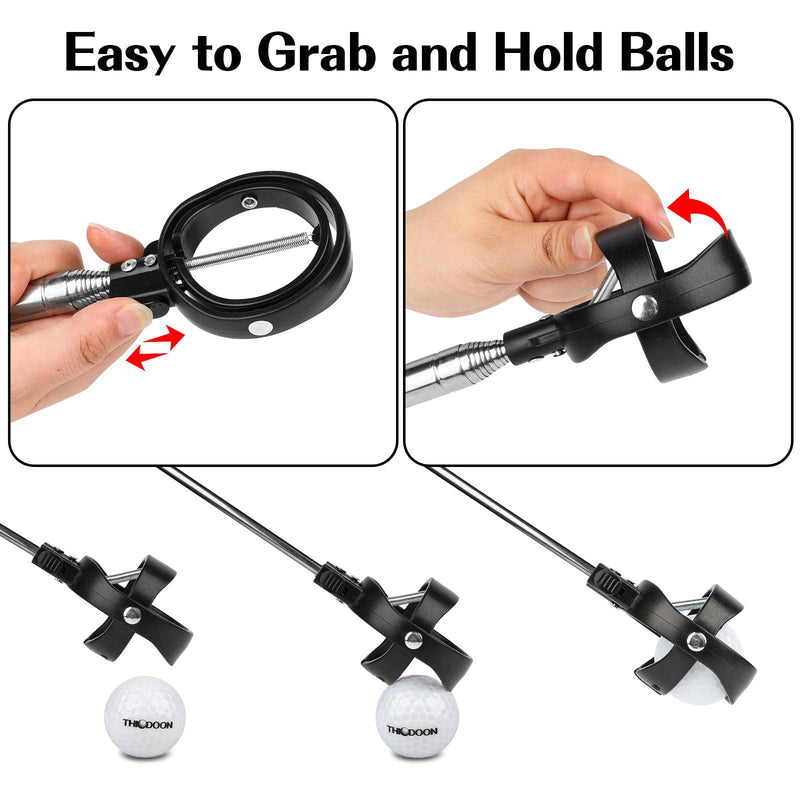 THIODOON Golf Ball Retriever Telescopic for Water with Locking Button 275CM Golf Ball Picker Upper Grabber for End of Putter Retractable Ball Retriever Tool Golf Accessories and Gifts for Men - Golf Gift