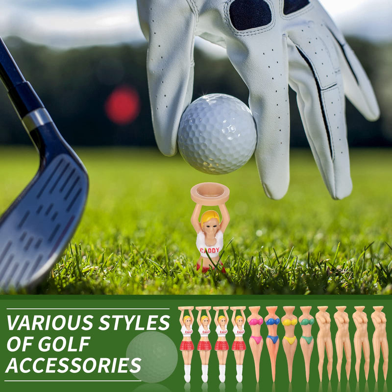 12 Pieces Funny Golf Tees Bikini Golf Tees Ladies Golf Tees Colorful Plastic Golf Tees Funny Golf Accessories for Men Women Golf Training Birthday Presents - Golf Gift