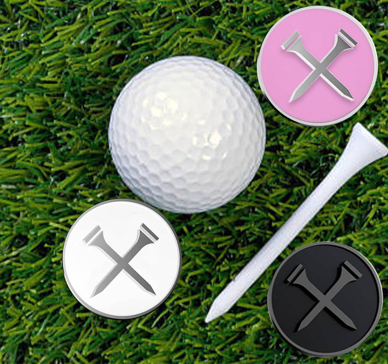 Adhere Golf ball Markers Funny Golf Ball Position Markers Soft Enamel with A Magnetic Hat Clip pack of 2 Personalized Golf Tees Pattern,A Premium Golf Gifts for Golfer (White+Black) - Golf Gift