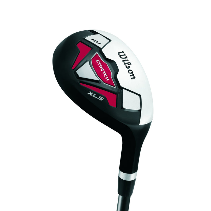 Wilson Amazon Exclusive Men's Stretch Beginner Complete Set, 10 Extended Length (+1 in) Golf Clubs with Stand Bag, Black/Grey/Red, Extended Length