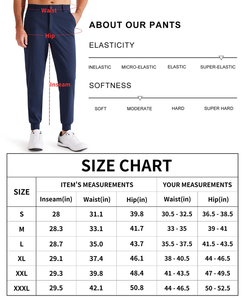 Libin Men's Golf Joggers Stretch Slim Fit Golf Pants Jogging Bowling Outdoor Chino Trousers Sports Running Casual with Pockets, Grey XL - Golf Gift