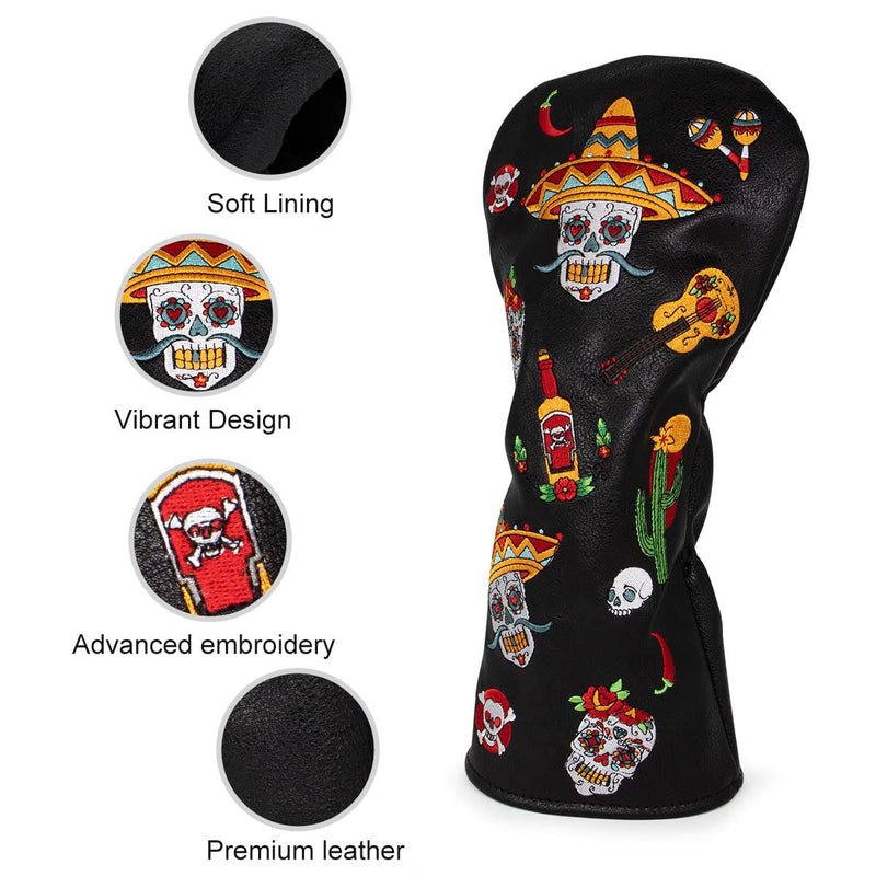 Golf Club Head Cover 3 Wood Headcover Sugar Skull (for Fairway(1pcs)) - Golf Gift