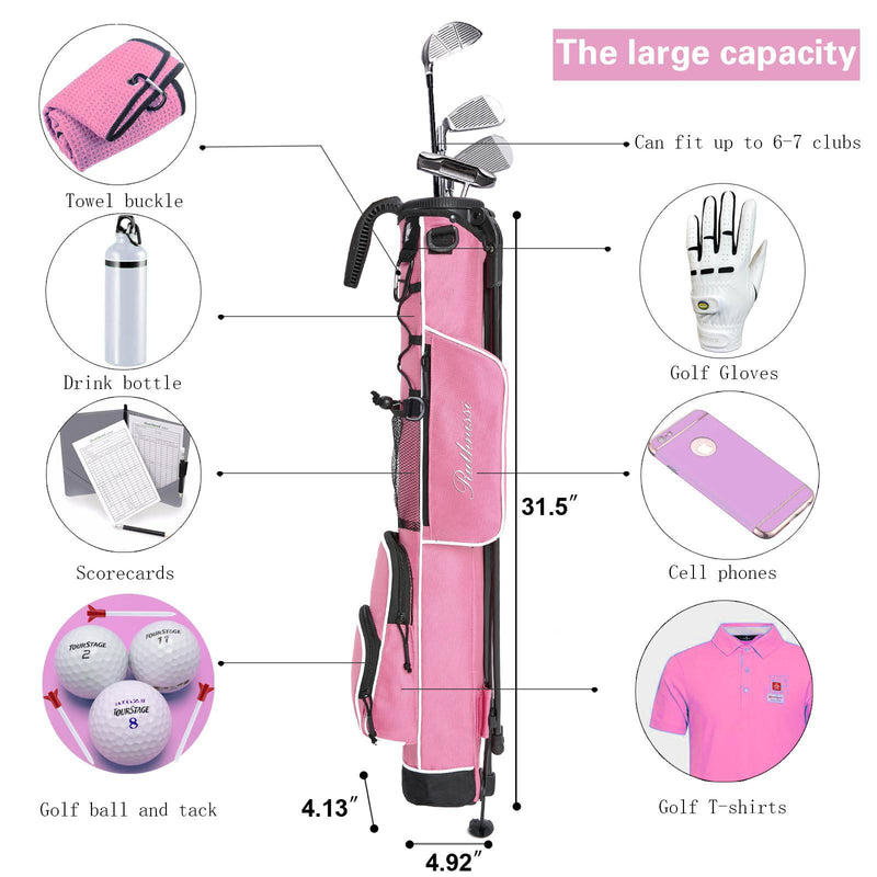 RUTHNISSI Golf Stand Bag, Lightweight Golf Easy Carry Bag with Padded Strap，Durable Pitch n Putt Golf Bag, Practice Ranger Sunday Golf Bag for Men&Women - Golf Gift