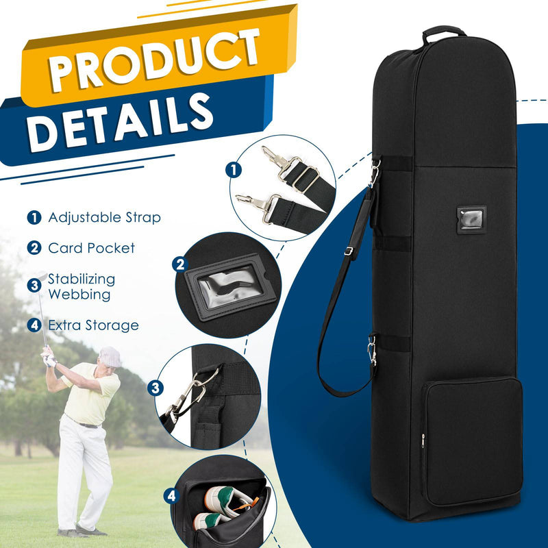 DAREKUKU Golf Travel Covers for Airlines with Detachable Shoulder Straps, Soft Foldable Golf Club Travel Bags, 900D Heavy Duty Oxford -Universal Size - Golf Gift