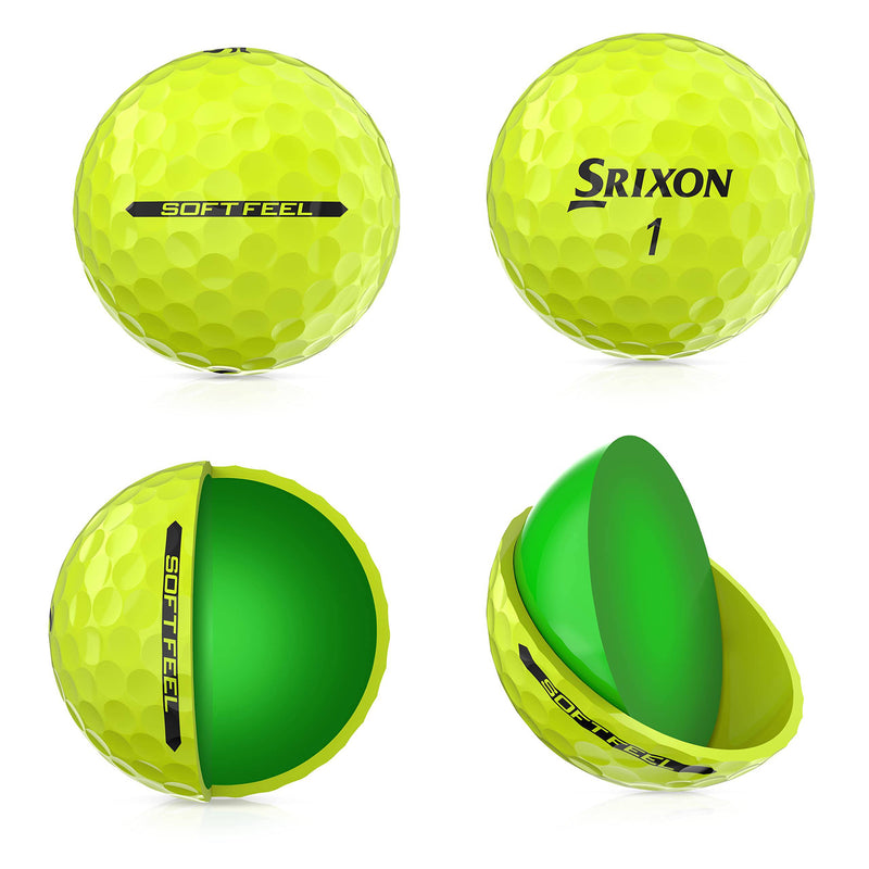 Srixon Soft Feel 13 - Dozen Golf Balls - Distance and Low Compression Golf Balls - Golf Gifts and Golf Accessories, TOUR YELLOW - Golf Gift