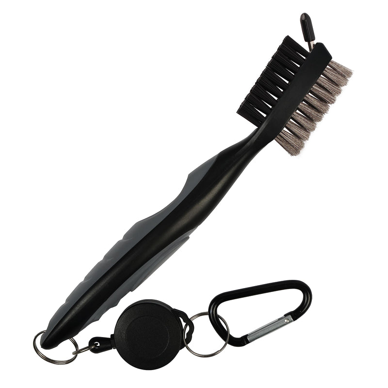 K&V GOLF Golf Club Cleaner Brush with Groove Cleaning Tool - Dual Golf Club Brush with Bag Hanging Clip - Golf Club Groove Cleaner & Cleaning Brush - Golf Cleaning Kit - Golf Gift