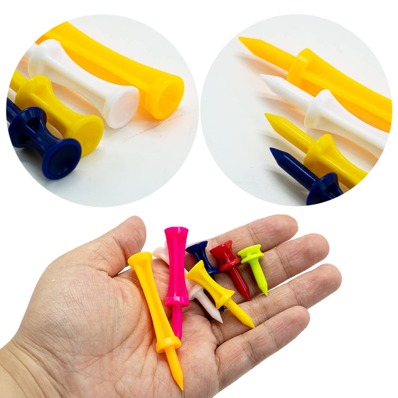 SZXMDKH Golf Tees Plastic, 70 Pcs Mixed Sizes Castle Golf Tees,Winter Golf Tees Small Castle Tees in Multiple Colors(5mm, 32mm, 39mm, 45mm, 51mm, 59mm, 70mm) - Golf Gift