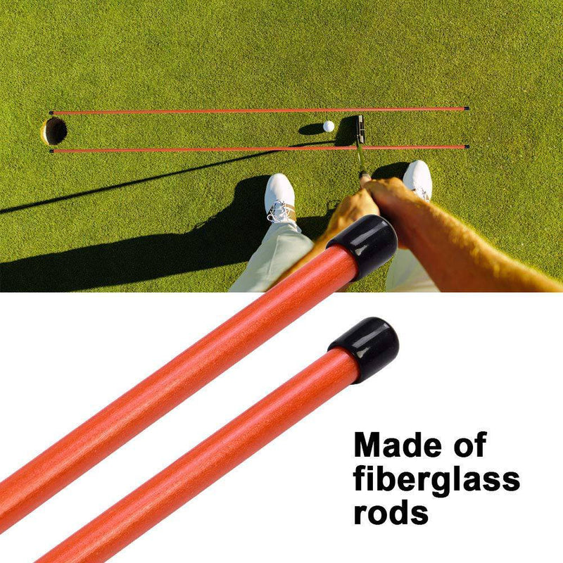 Golf Training Sticks | New Improved Design Set of 2 Orange Golf Alignment Sticks. Includes 2 Connectors, Unique Size 38 inches | An Essential Multifunctional Golf Tool for your Golf Practice Sessions - Golf Gift