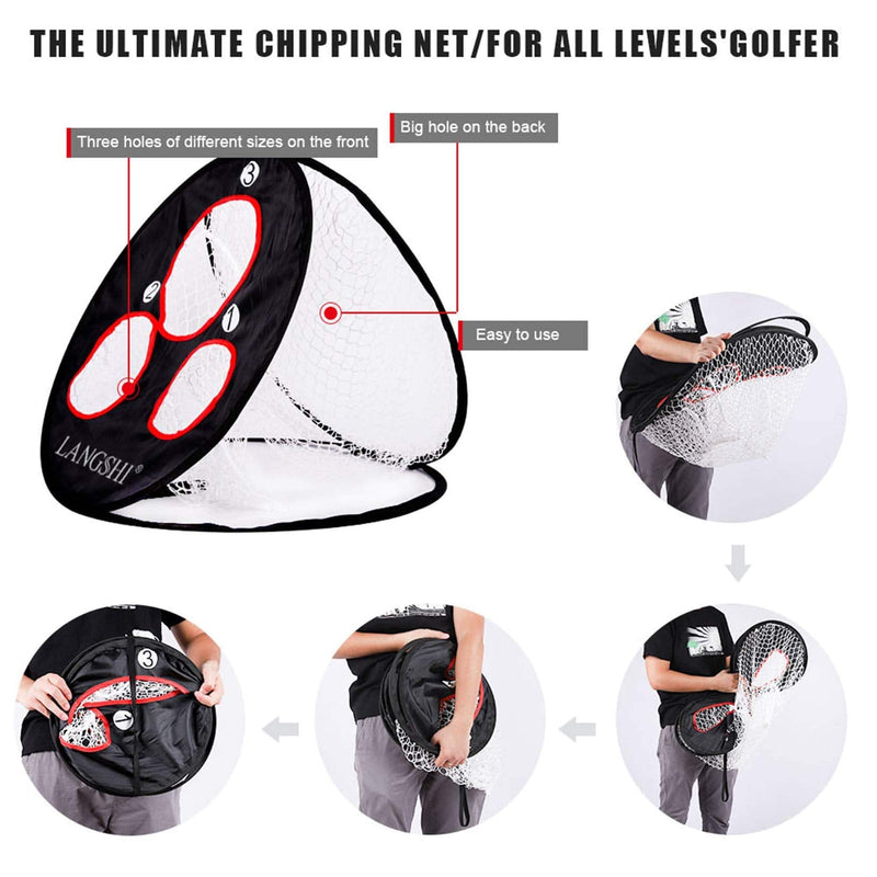 iLH Practice Golf Chipping Net Practice Your Short Game Happy Life - Golf Gift