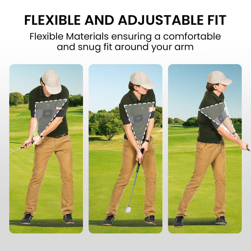 Golf Training Aids Swing Grip and Trainer Armband Value 2 Pcs/Set, Golf Training Aid Posture Correction Practice Alignment Professional for Golf Beginner Men Women Kids (Right-Handed Golfer +Arm Band) - Golf Gift