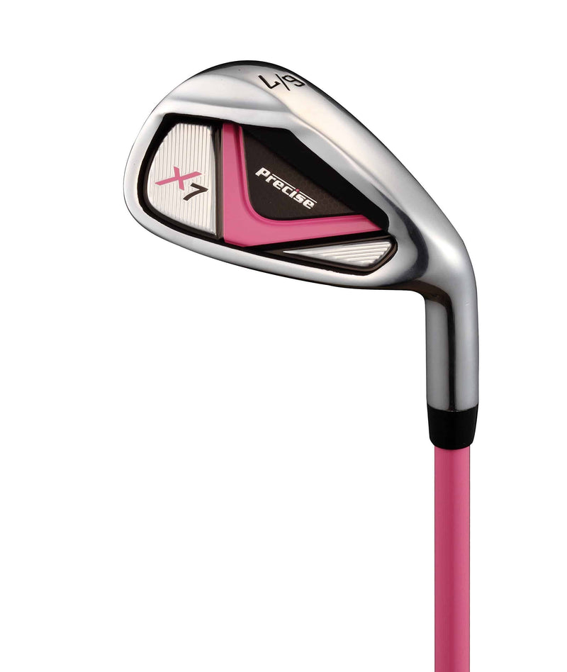 Precise X7 Junior Complete Golf Club Set for Children Kids - 3 Age Groups Boys & Girls - Right Hand & Left Hand! (Pink Ages 9-12, Left Hand) - Golf Gift