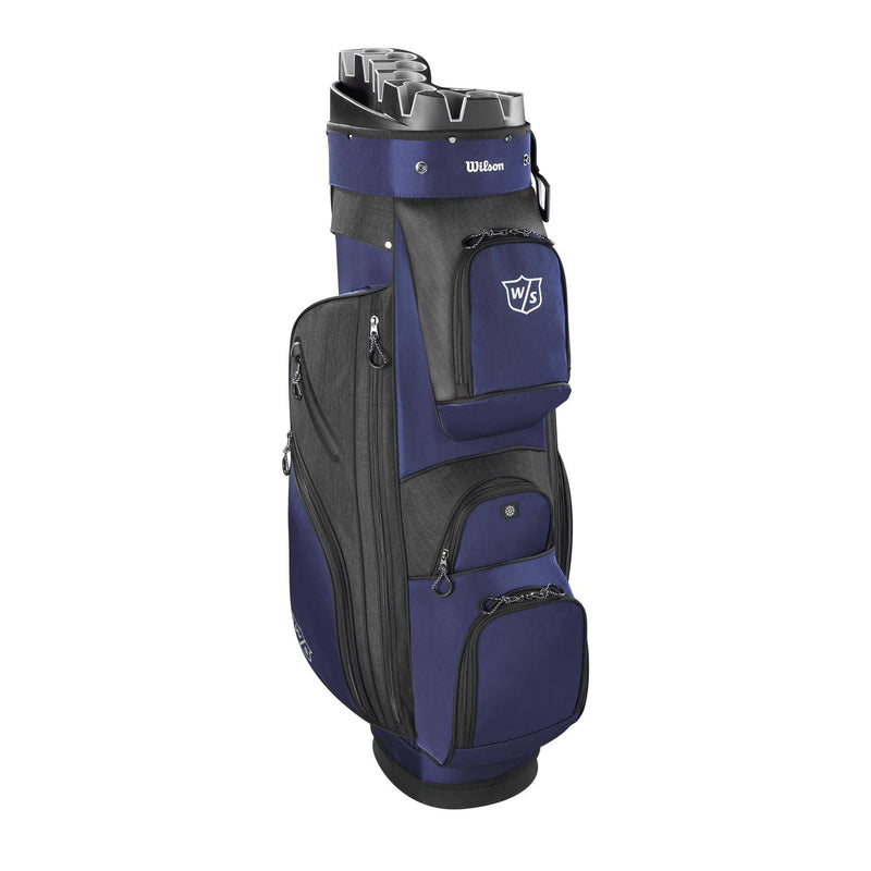 Wilson Staff Golf Bag, I Lock 3 Cart Bag, Trolley Bag, 14 Compartments for Various Golf Clubs, Navy Blue/Black - Golf Gift