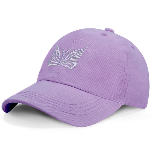 Kordear Womens Baseball Cap - Butterfly Pattern Ladies Baseball Cap Adjustable 100% Cotton Peak Cap Golf Running Hat Outdoor Sports Caps for Women UK Purple - Golf Gift