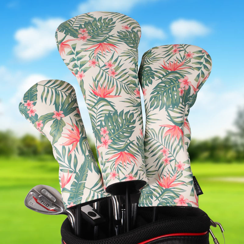 SHABIER Golf Hawaiian Style Golf Wood Club Headcover Driver Fairway Hybird Cover for Taylormade M5 M6 Head Club (Driver Head Cover) - Golf Gift