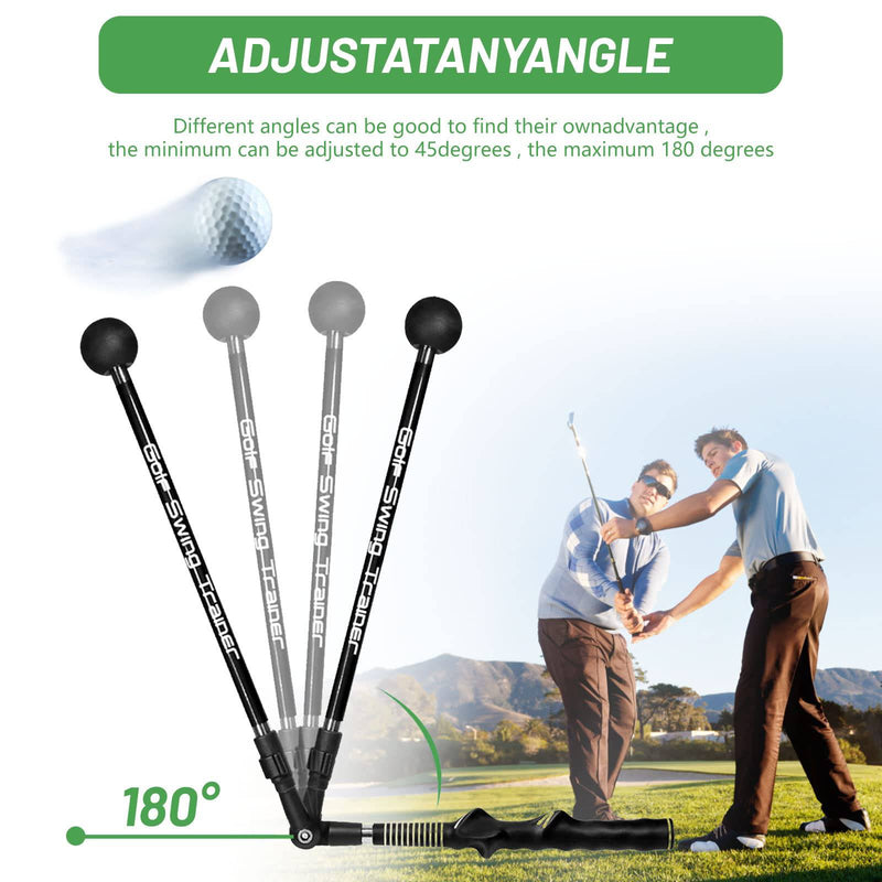 Golf Swing Trainer Aid Adjustable Golf Alignment Stick, Golf Trainer Aid Foldable Golf Aids Swing Trainer, Swing Trainer Golf Forearm Rotation Golf Training Aid For Beginner Professional (Black Right) - Golf Gift